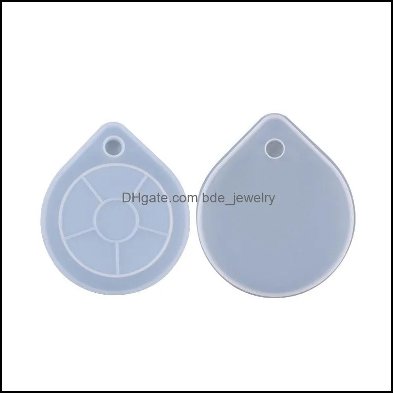 Resin Coaster Molds Water Drop Shape with Hanging Hole Silicone Mould for Casting Resin Epoxy DIY Craft