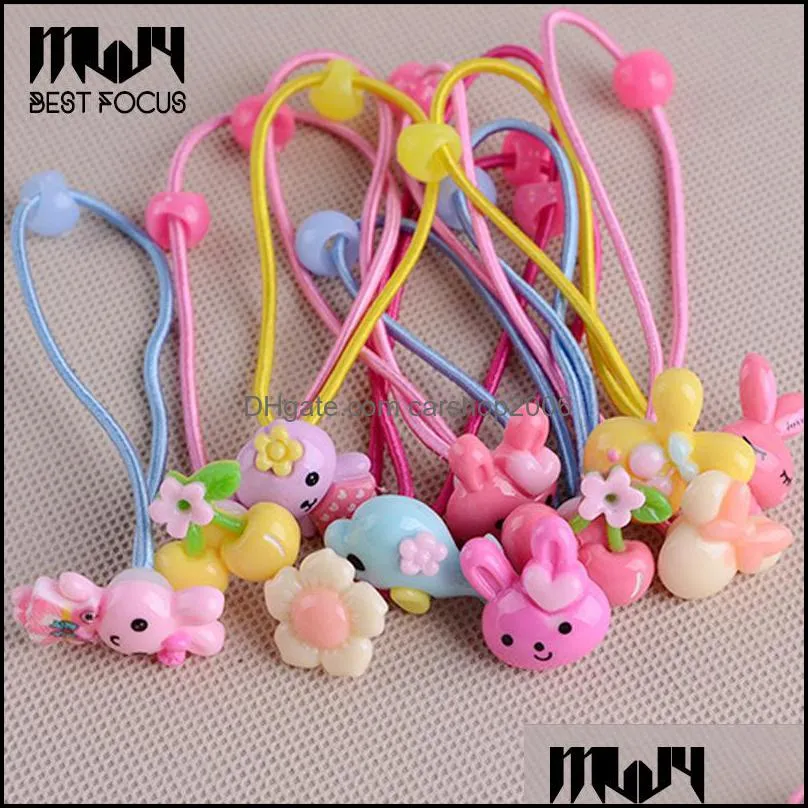 Fashion New Cartoon Elastics Hair Rubber Bands Children`s Kids Hair Jewelry for Baby Candy Color Girl Hair Accessories Headdress