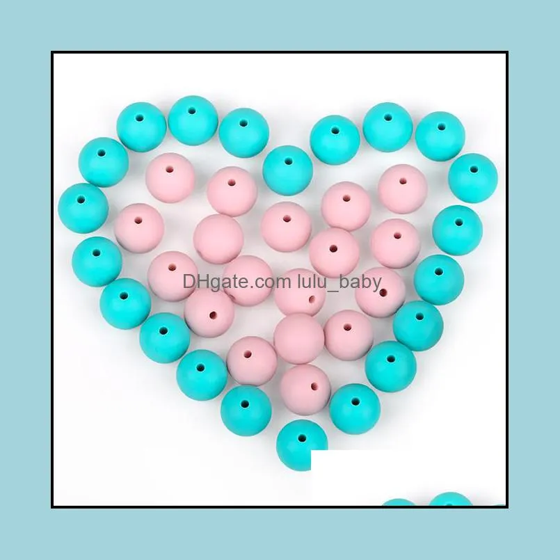 12mm Silicone Teething Beads Round Loose Organic Nursing Baby Chew Beads BPA Free Food Grade Silicone DIY Necklace Pacifier Chain