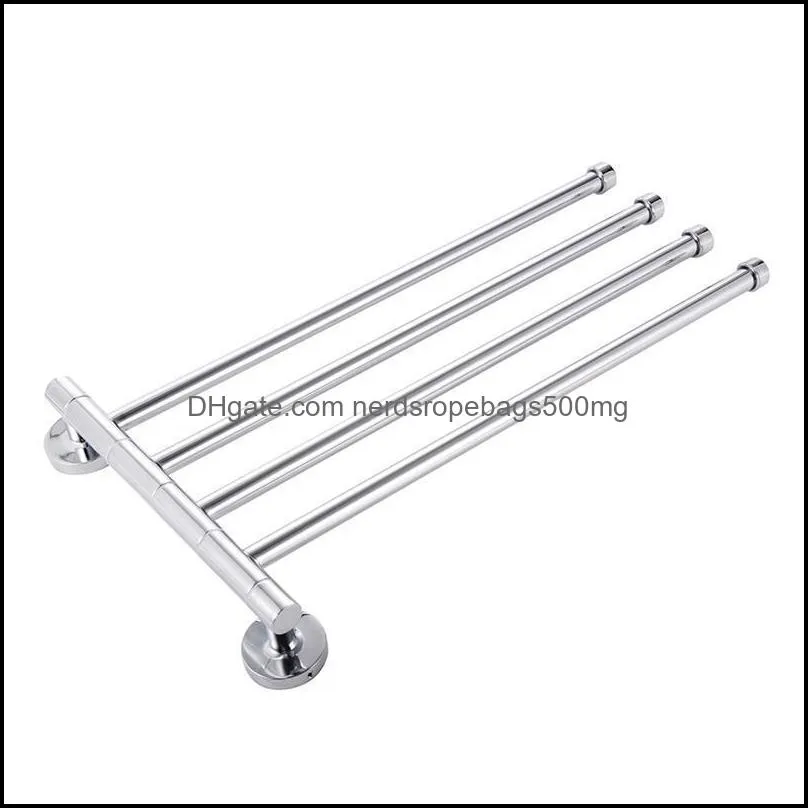 Stainless Steel Swing Out Towel Bar Holder Organizer Wall Mounted Hanger