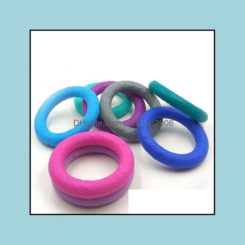 Large Silicone Teething Ring 70mm Donut Chew Beads with Center Hole Safe Silicone Bracelet Teething Beads Baby Teether Jewelry