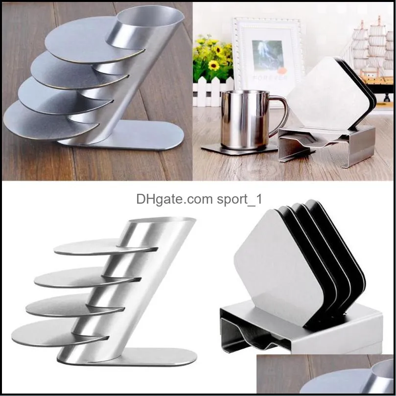 4pcs/set Cold Drink Bar Table Placemat With Storage Rack