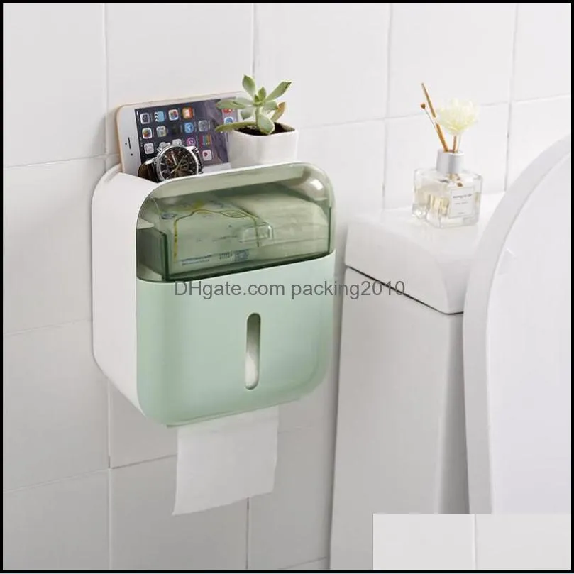 Nordic Style ABS Bathroom Box Toilet Free Punching Waterproof Plastic Large Paper Tray Multi-function Storage