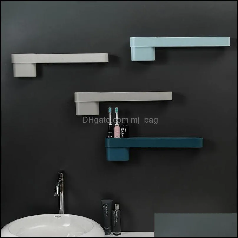 Thickened Towel Bar Free Punching Water Wall Hanging Rack Vanity Toothbrush Barrel Box ZP7131614