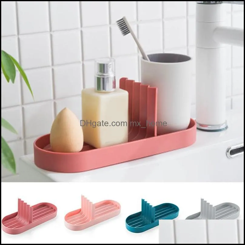 Home Drain Shelf Kitchen Desktop Rack Durable Mini Dish Sponge Tray Sink Soap Holder