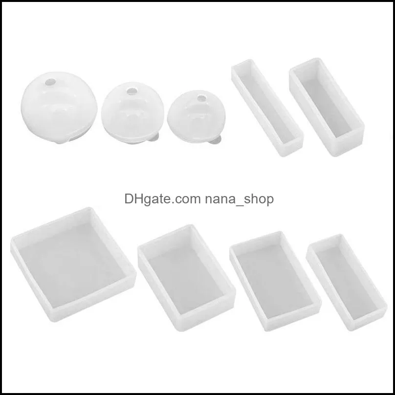 DIY Jewelry Casting Molds Tools Set 7 Rectangle Silicone Jewelry Resin Molds with Mix Cup Finger Stall
