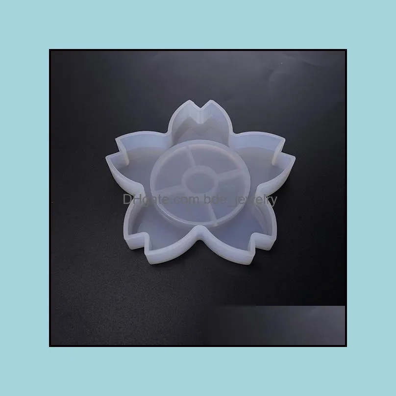 Large Cherry Blossom and Peach Silicone Mold Flexible Translucence UV Resin Mold DIY Flower Coaster Jewelry Resin Craft Moulds