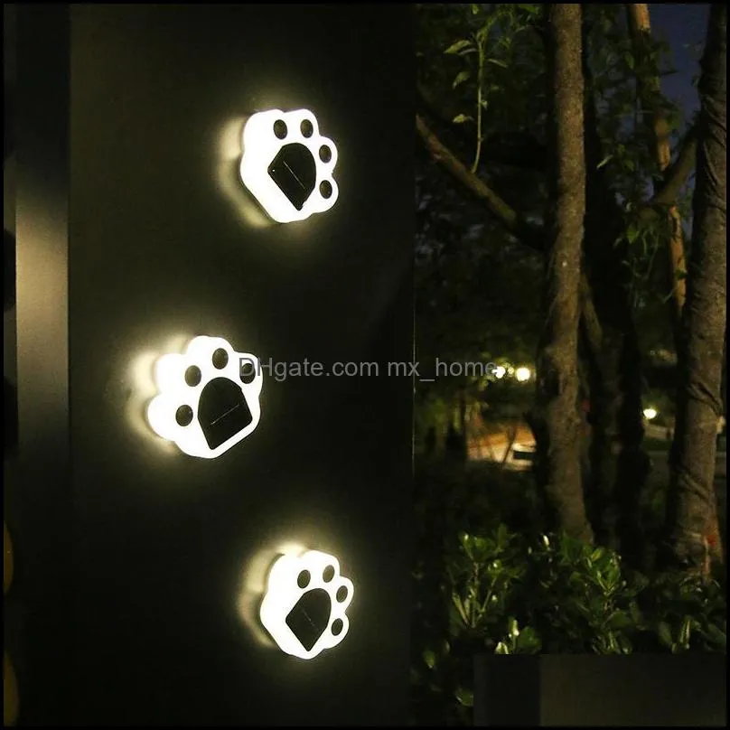 1/4pcs Bear Claw Footprint Solar Led Light Outdoor Garden Patio Path Home Christmas Decor Landscape Animal Print Lamp