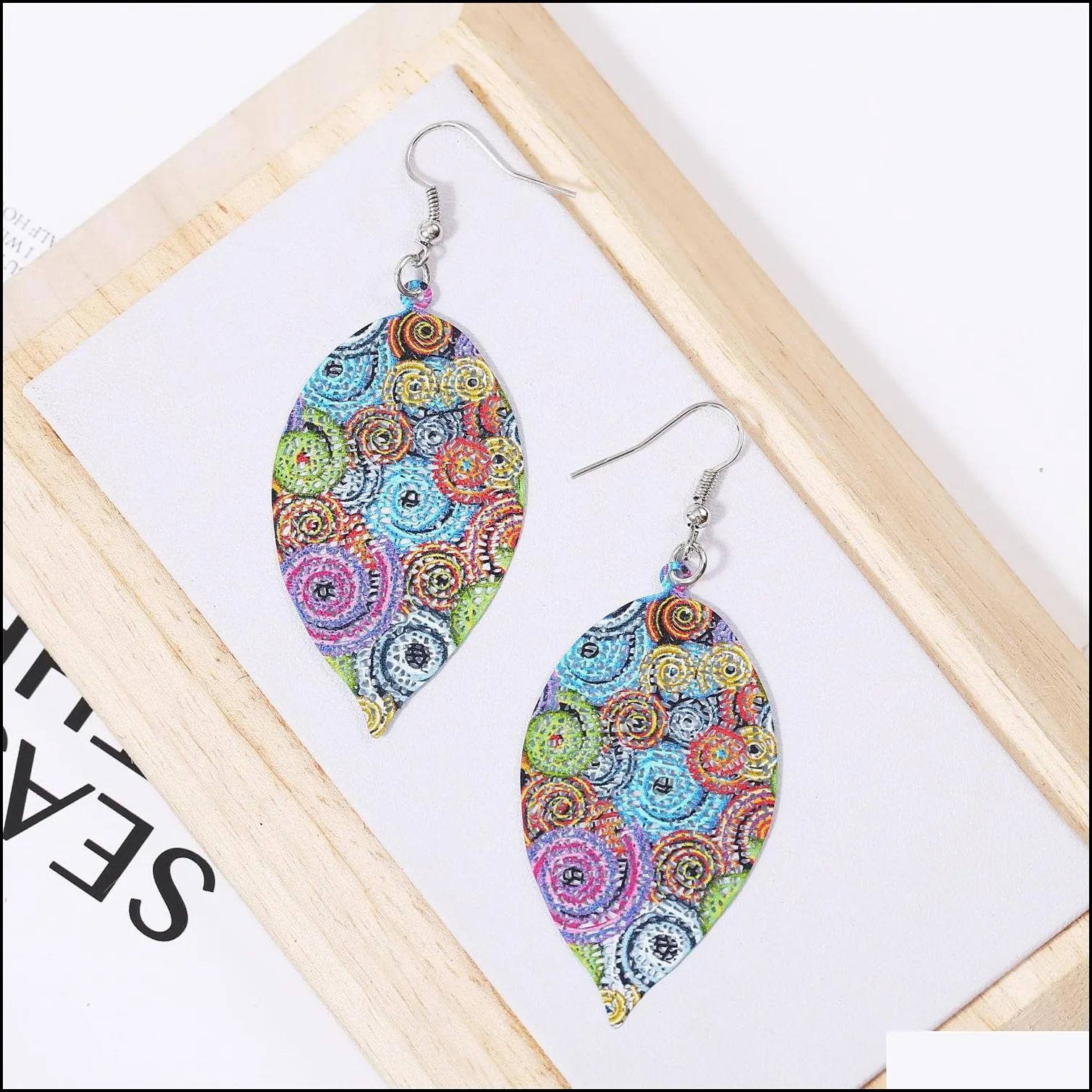 Vintage Leaves Drop Earring Luxury Boho Bohemian Leaf Dangle Earrings Hollow Out For Women Jewelry