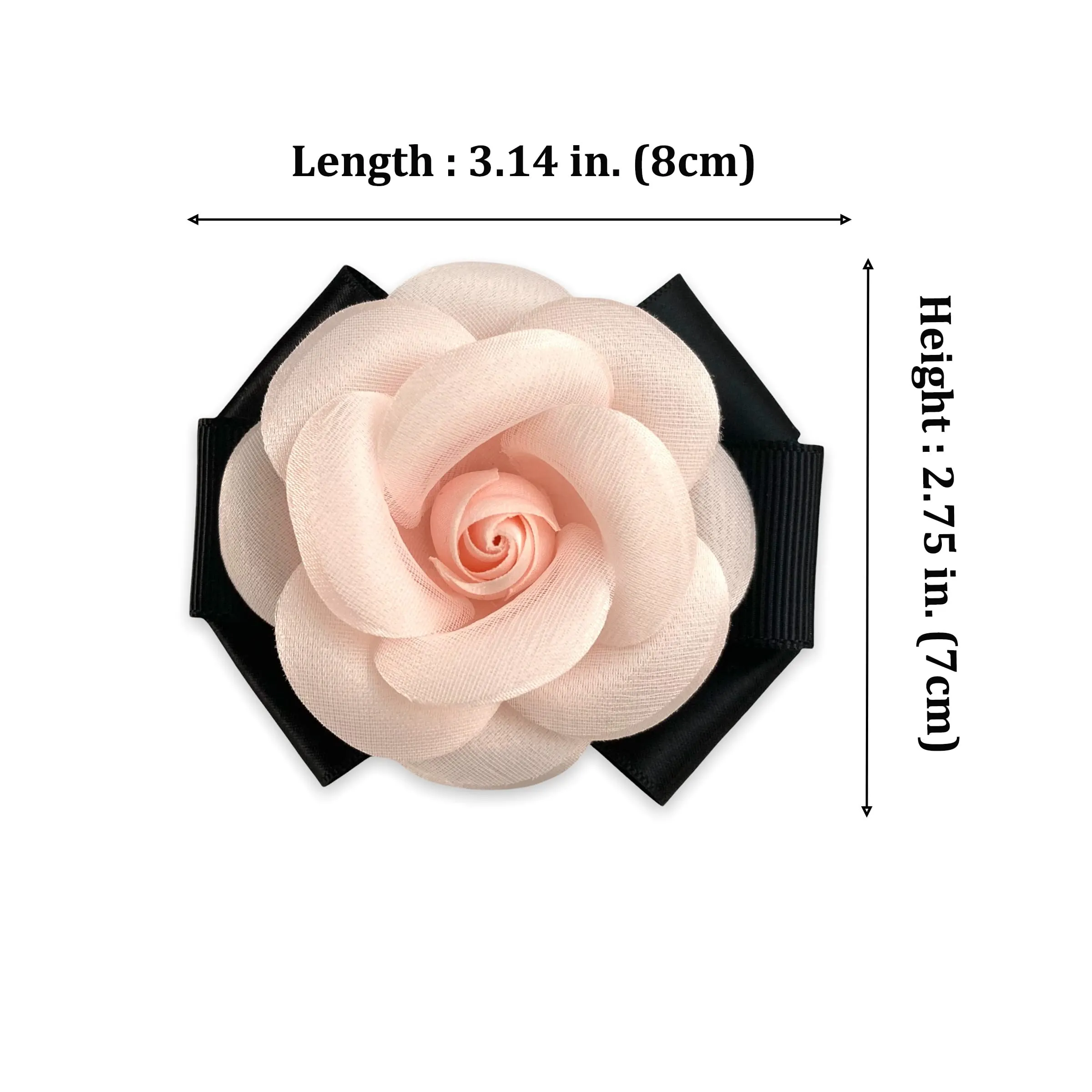 camellia fabric flower black bow hair clip and brooch pin accessories gifts for women wedding party