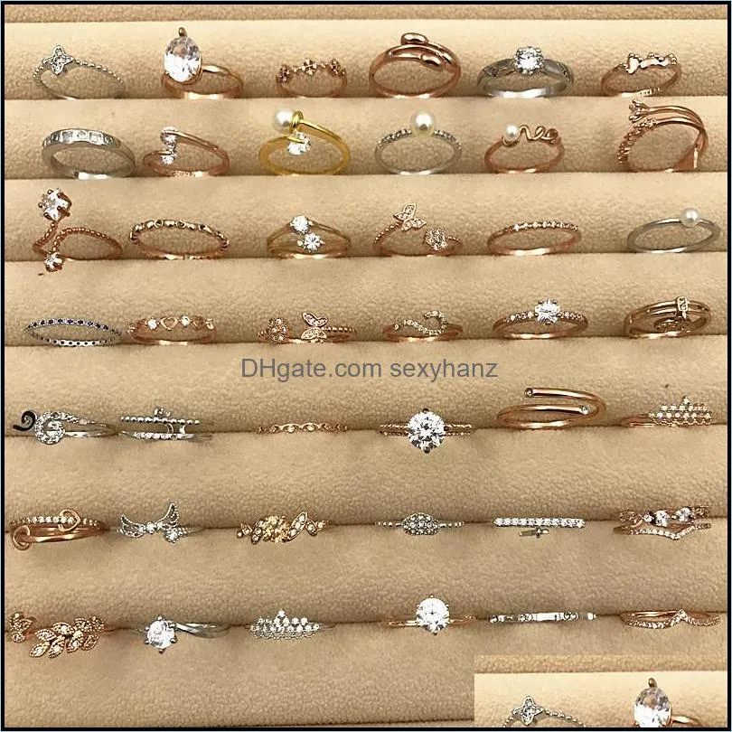 Wholesale Princess Headdress Crown Shining Love Heart Ring Women`s Engagement Jewelry Anniversary Micro Inlaid Zirconium