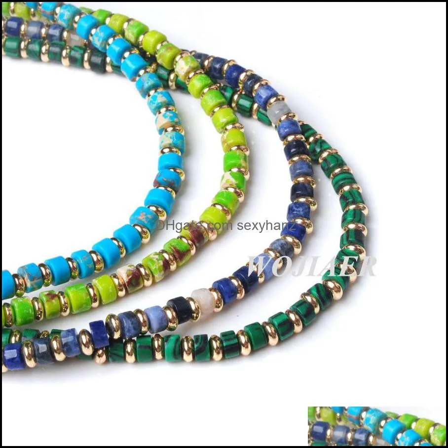 Choker Necklace New Natural Stone African Turquoise Necklaces Women Blue Beads Circled Jewelry Personality Femme BF320