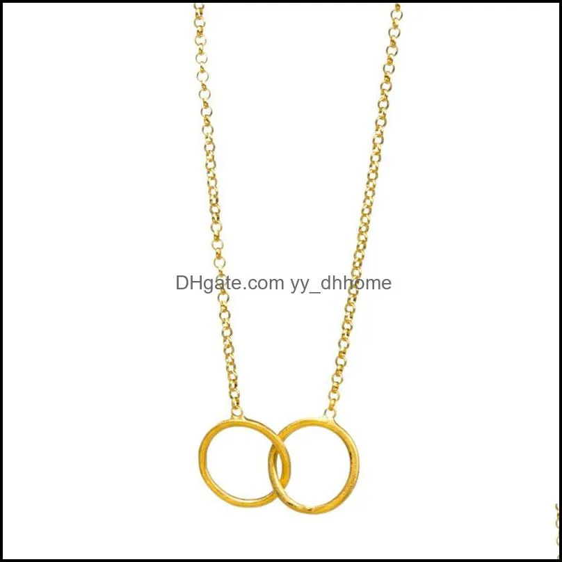 Double Circle Choker Necklaces With Card Gold Silver Cross Pendant Necklace For Fashion Women Jewelry KARMA