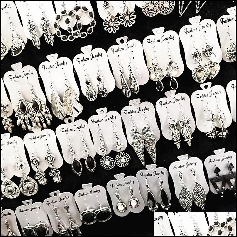 wholesale 30 pairs Mix Styles Silver/Gold Dangle Earrings for Women Fashion Jewelry Party Gifts earrings Brand New drop shipping