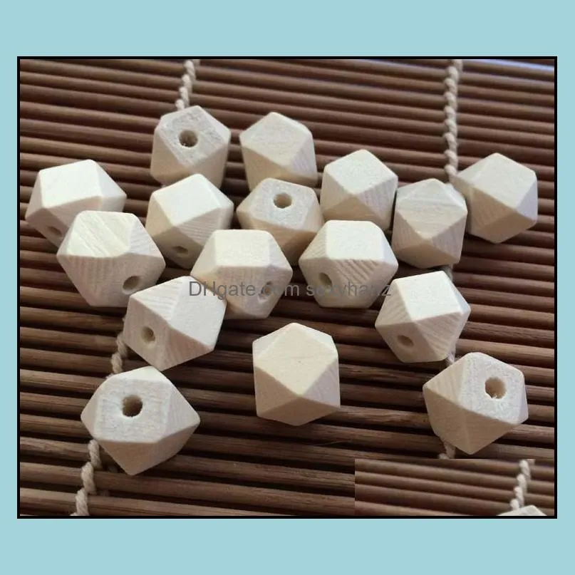 10 12mm Wood Geometric Beads Natural Unfinished Wood Beads for Jewelry Making DIY Accessories Wooden Necklace Beads Wholesale 100PCS