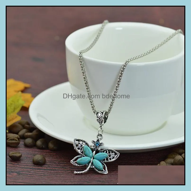 Classic Turquoise Pendant Turquois Necklace For Women Fashion Accessories Nature Stone Wedding Necklace Fashion Jewelry 32 Styles