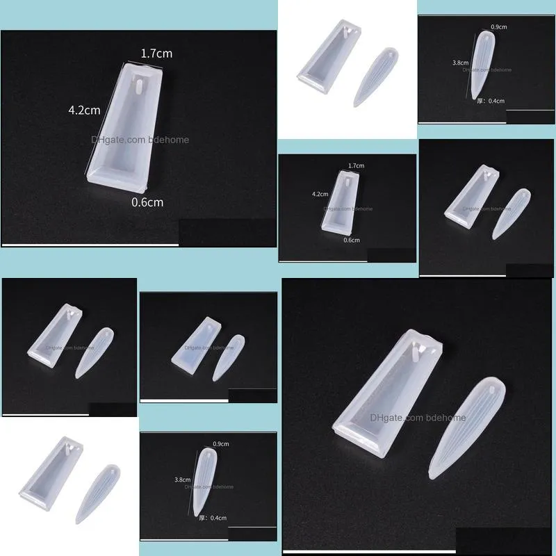 Trapezoid Leaves Pendant Silicone Resin Molds UV Epoxy Resin Craft Casting Jewelry Pendant Earring Charm Making Tools