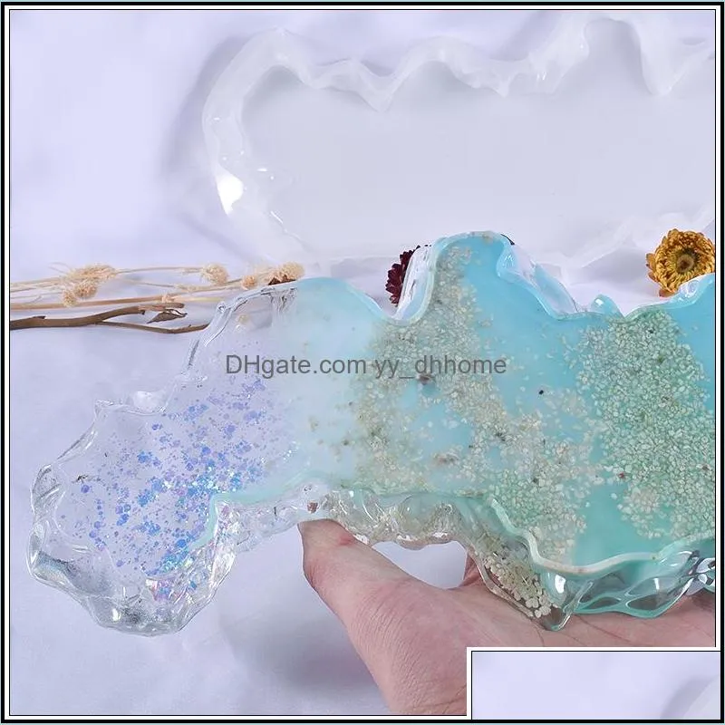 DIY Irregular Tray Mold Silicone Resin Geode Coaster Mould Epoxy Resin Molds for Craft Jewelry Tools Accessories