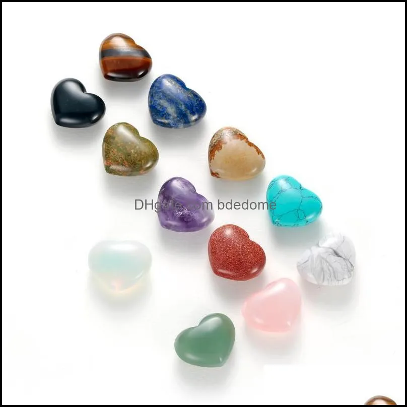 Charms Color Natural Stone Piedra Heart Shape Crystal Rose Specimens Healing DecorationCharms CharmsCharms