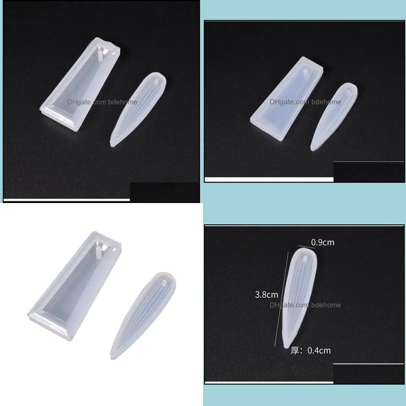 Trapezoid Leaves Pendant Silicone Resin Molds UV Epoxy Resin Craft Casting Jewelry Pendant Earring Charm Making Tools