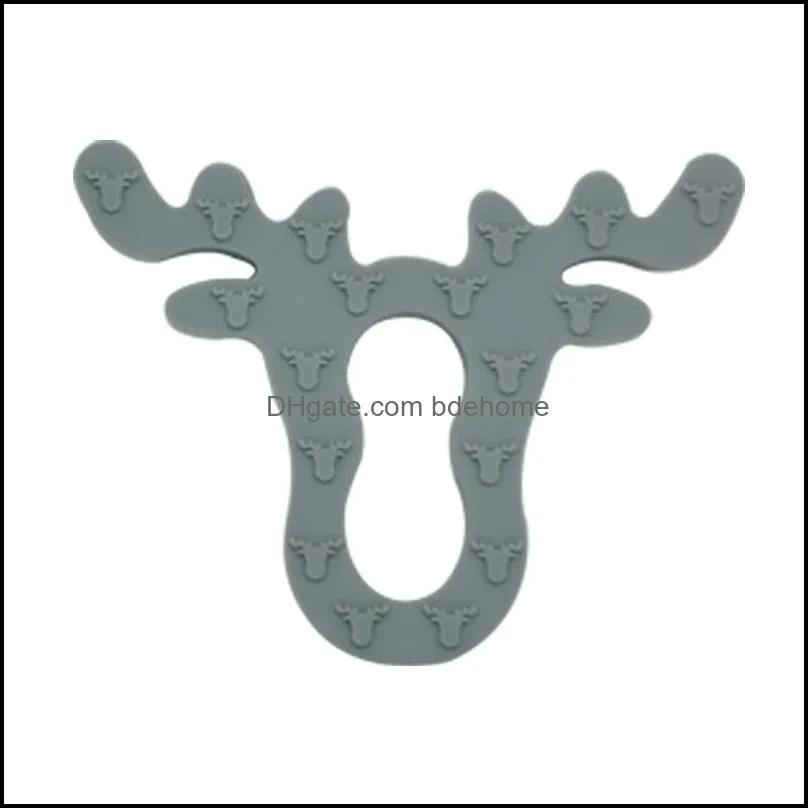 New Deer Teething Necklace Silicone Pendant Antler Deer Moose Baby Teether DIY Nursing Necklace Food Grade Safe Baby Chewing Teething