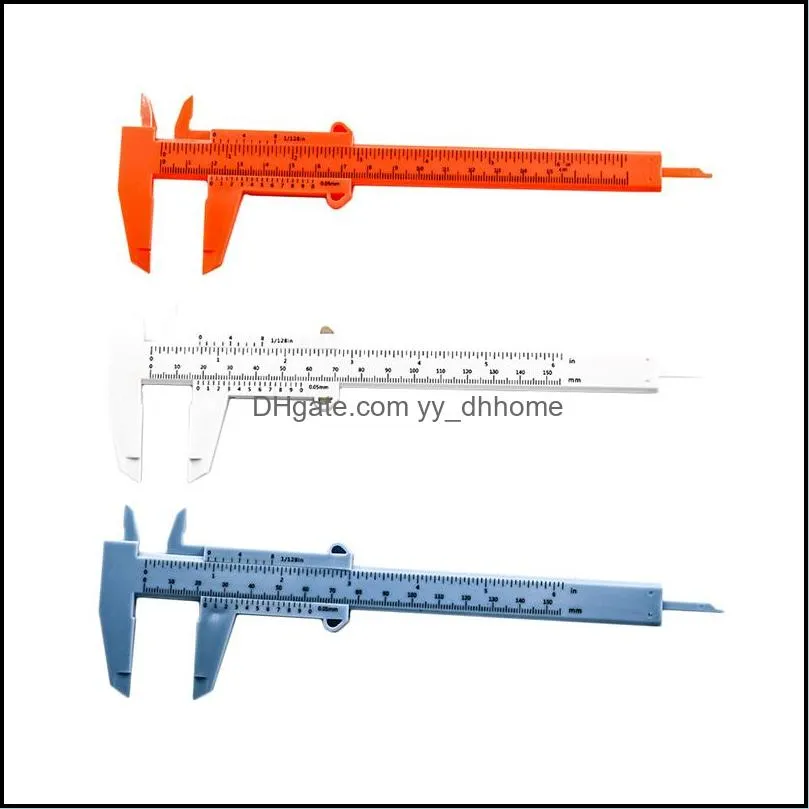 Plastic Vernier Caliper 80mm 100mm Jewelry Measuring Tools Mini Double Scale Plastic Ruler Portable for School Student