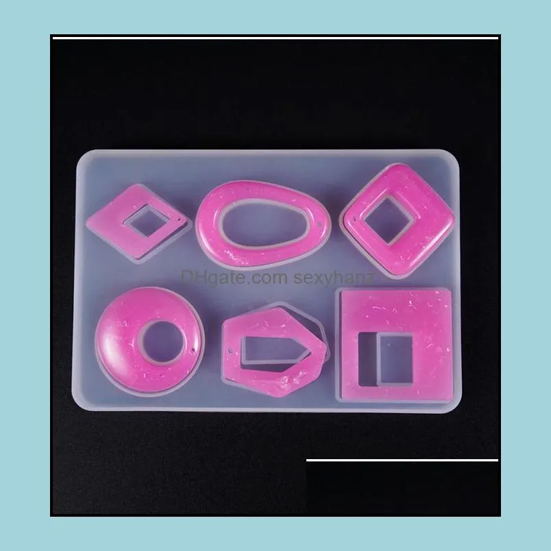 Silicone Resin Molds Jewelry Casting Moulds Transparent UV Resin Ear Pendant Charm Mold with Hole DIY Jewelry Craft Making Tools