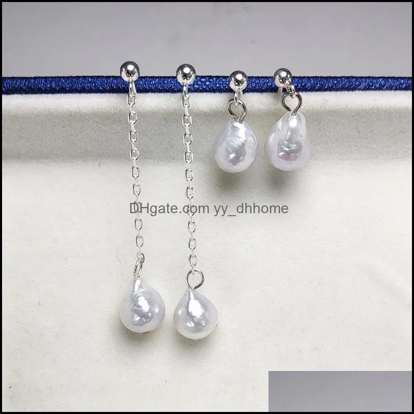 Pearl Stud Earrings s925 Sterling Silver Pearl Earrings Water Drop Baroque Pearl Earring For Women Anniversary Christmas Gift Jewelry