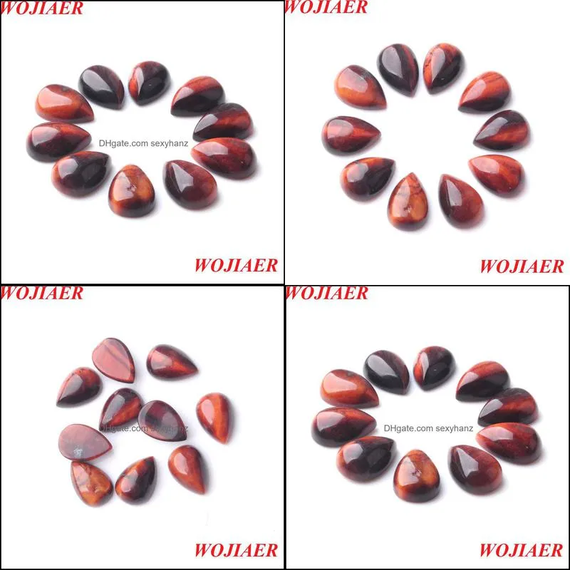 Small Size Natural Red Tigers Eye GemStone Pear Cabochon CAB No Hole Beads For DIY Ring Jewelry Making 7x10mm Z9099