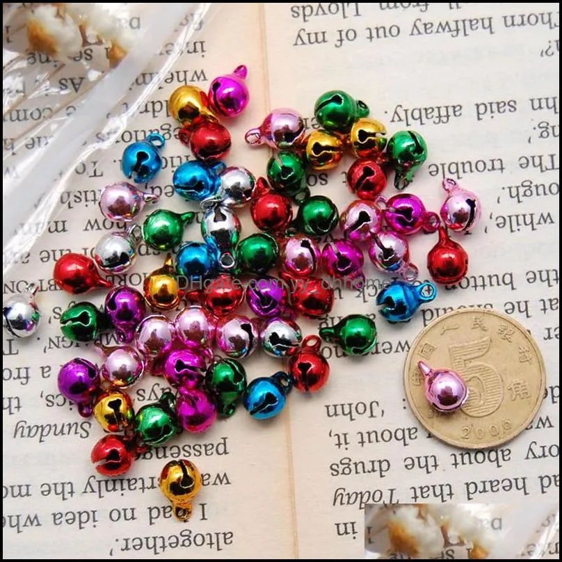 DLY Silver Plated Bells 6*11mm DIY Christmas Bells Pendants Charms Bracelets Findings Alloy Loose Beads 300 PCS/lot Jewelry