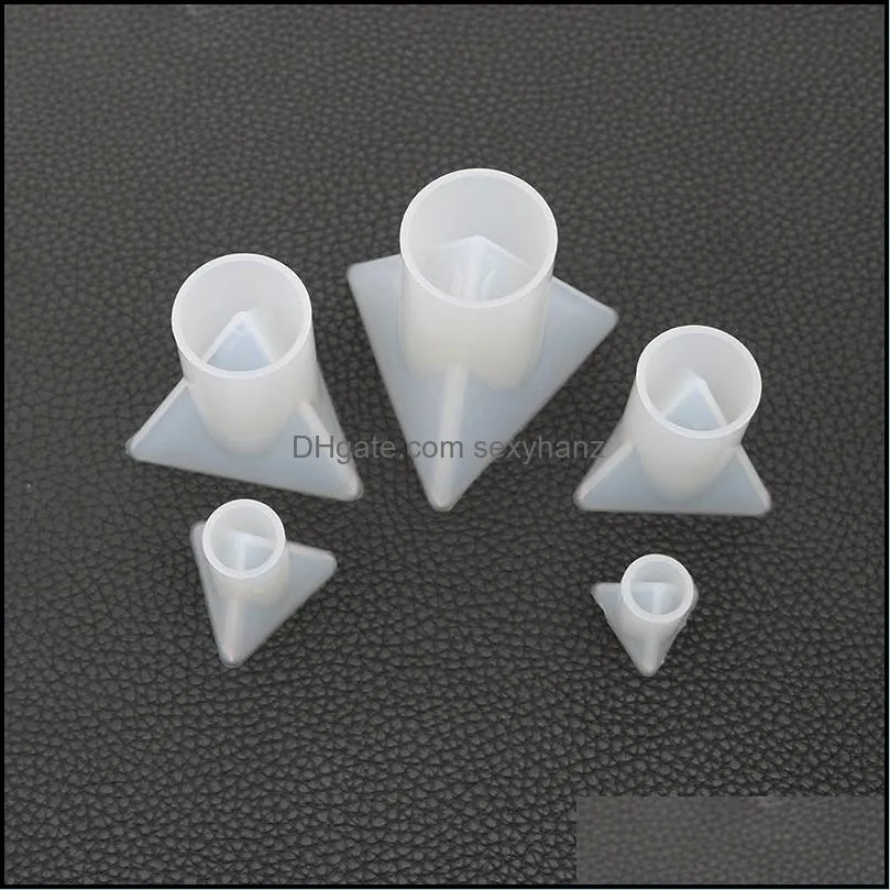 Triangle Vertebral Silicone Molds DIY Epoxy Resin Moulds with Cylinder Holder for Jewelry Polymer Clay Craft Making 60mm 50mm 40mm