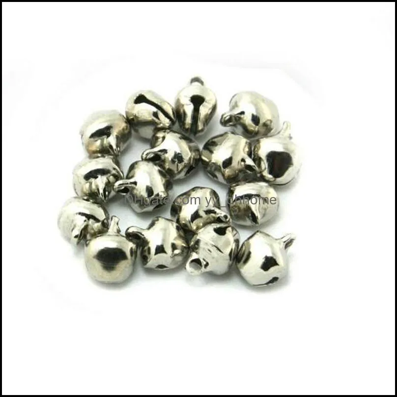 DLY Silver Plated Bells 6*11mm DIY Christmas Bells Pendants Charms Bracelets Findings Alloy Loose Beads 300 PCS/lot Jewelry