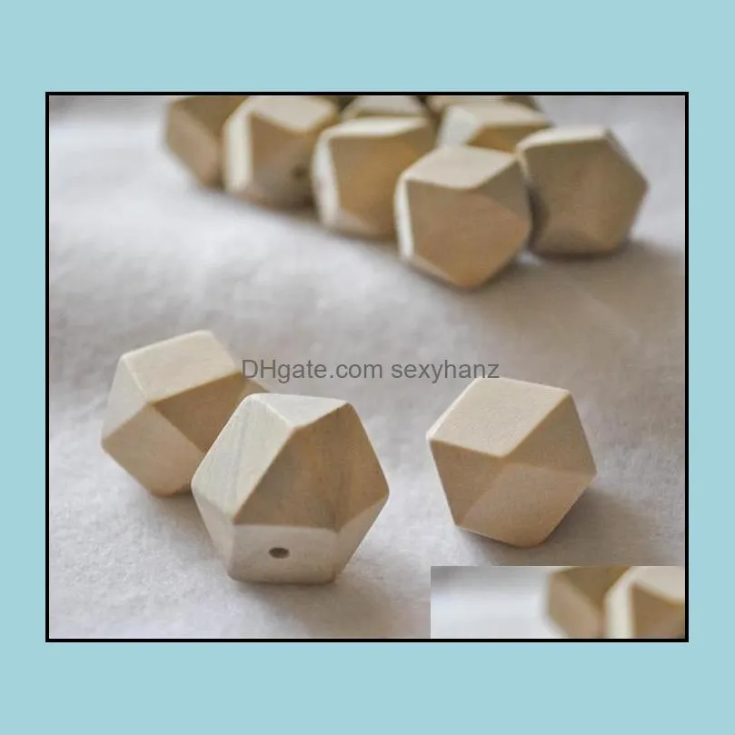 10 12mm Wood Geometric Beads Natural Unfinished Wood Beads for Jewelry Making DIY Accessories Wooden Necklace Beads Wholesale 100PCS