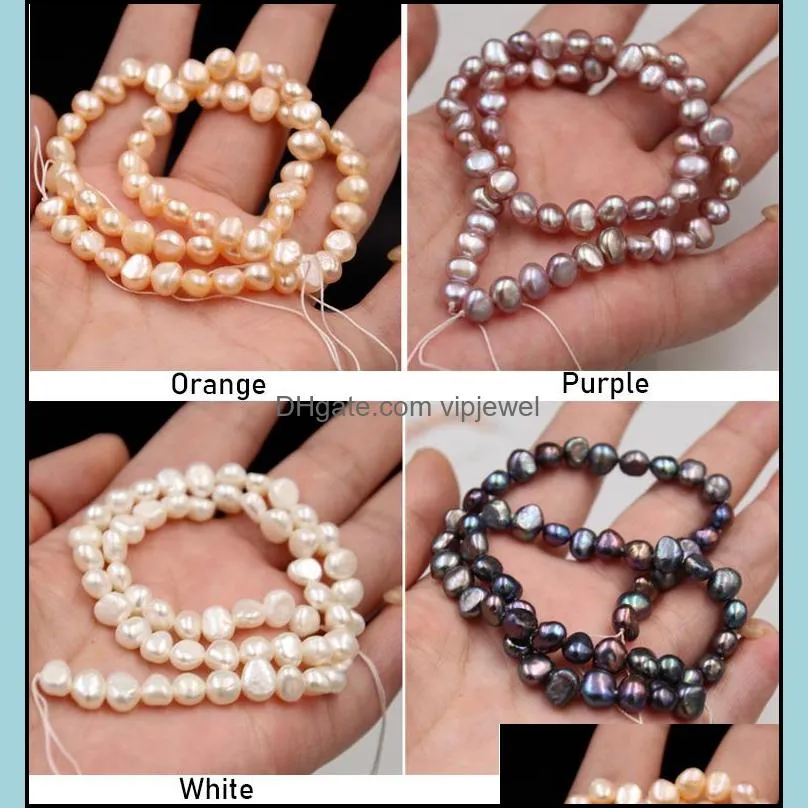 Natural Baroque Pearl Bead DIY Jewelry Two-sided Light Pearl 4 Color Mix 40cm 4-9mm Baroque Pearl Loose Beads diy Christmas Gift