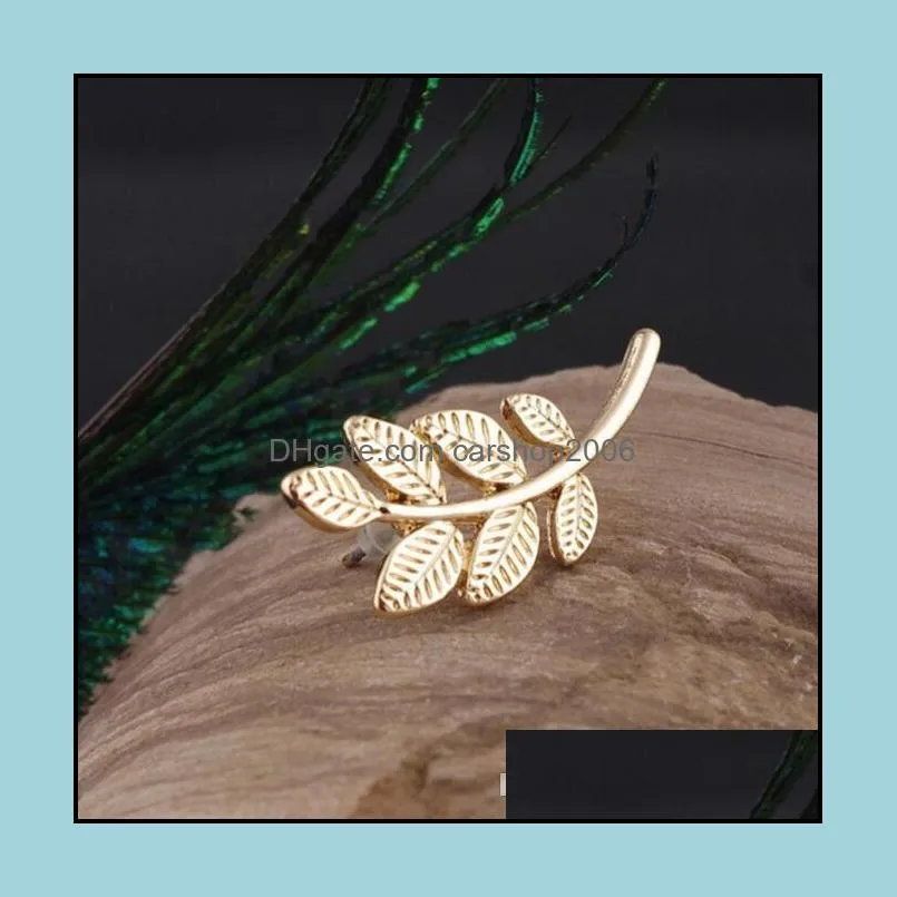 Elegant Leaves Stud Earrings Zinc Alloy Ear Clip Studs Earring Fashion Jewelry for Women Antique nice Price