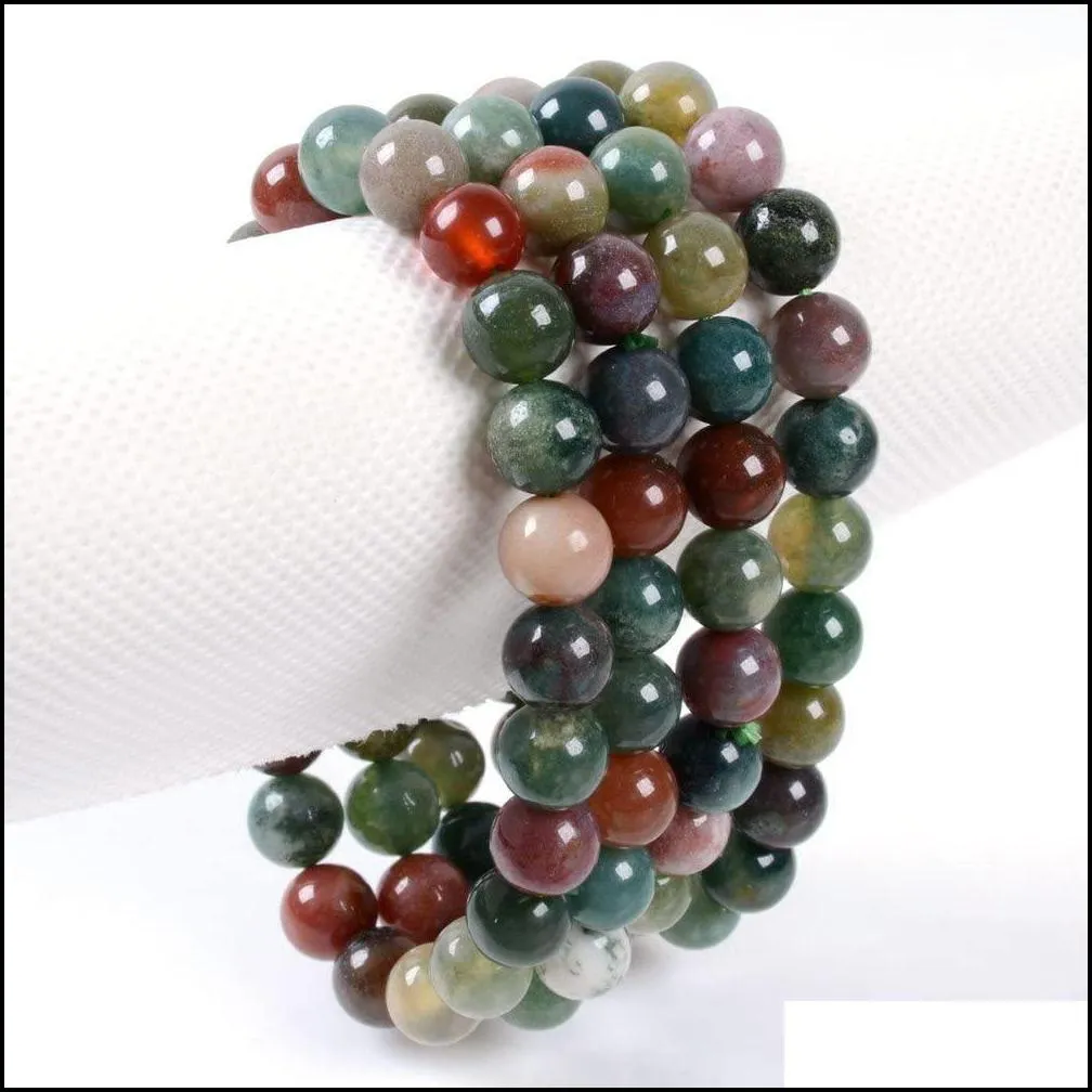 8MM Women Men Designer Strand Bracelets Luxury Natural Stone Healing Crystal Stretch Beaded Bracelet Precious Gemstone Round Bracelets