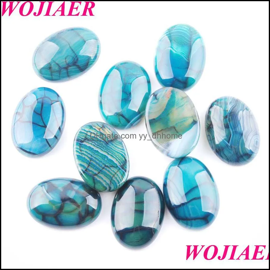 Natural Dragon Agate 18x25x7mm GemStone Beads No Drilled Hole Oval Cabochon CAB Bead for Men DIY Handcrafted Jewelry BU806