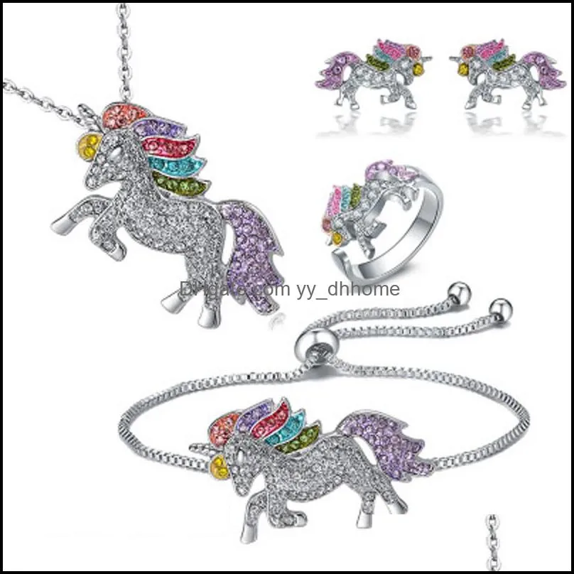 30pcs/lot Adjustable Cute Ring Fashion Cartoon cat Horse Jewelry Accessories For Girls Children Kids Women Party gift