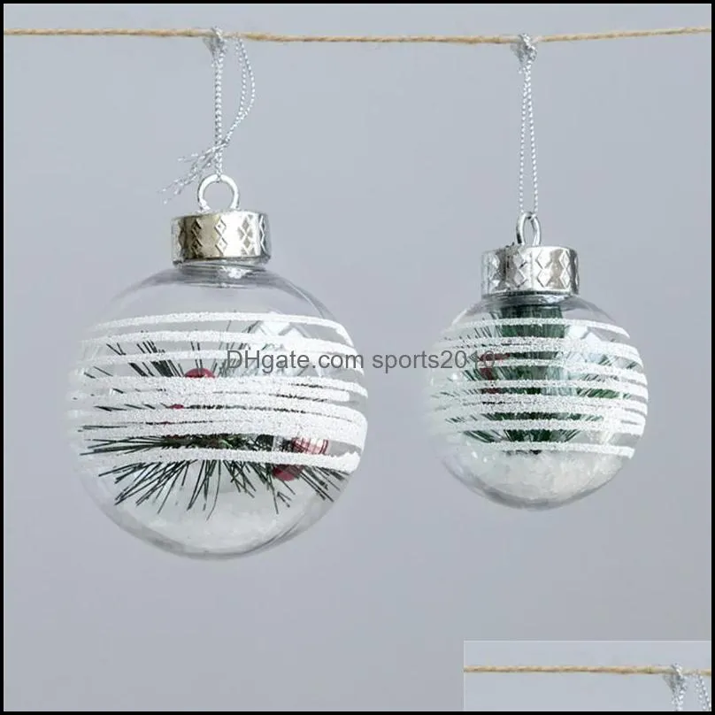 Transparent Christmas Balls 8CM/6CM 1PC Creative Decorative Ball For Home Tree Decor 1031#30