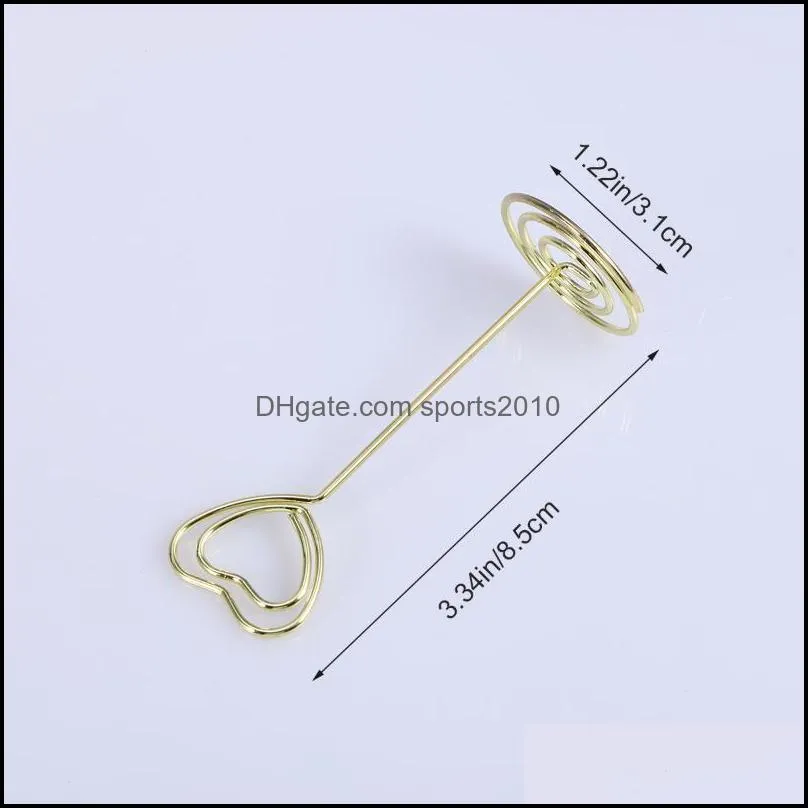 Pcs Golden Heart Shape Po Holder Paper Note Menu Clips For Weddings Home ReceptionParty