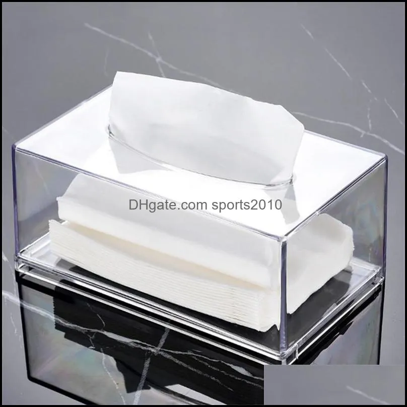 Square Transparent Acrylic Napkin Holder Paper Serviette Dispenser Home Box Bar Dining Table El Towel Rack