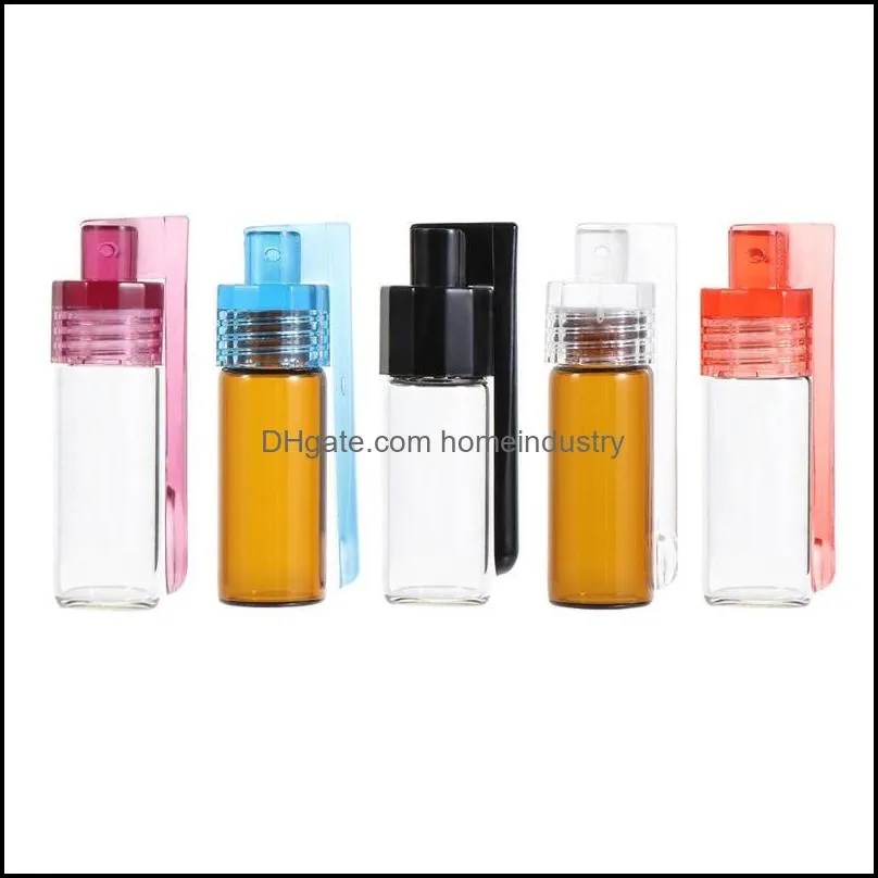 Storage Bottles & Jars Random Color Household Glass Vial With Spoon Flip Case Box Refillable Bottle Container