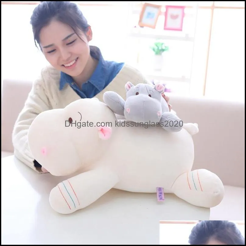 28/40/50cm Kawaii Hippo Plush Dolls Stuffed Soft Down Cotton Animal Pillow Cute Toy Birthday Christmas Gift for Children Kid