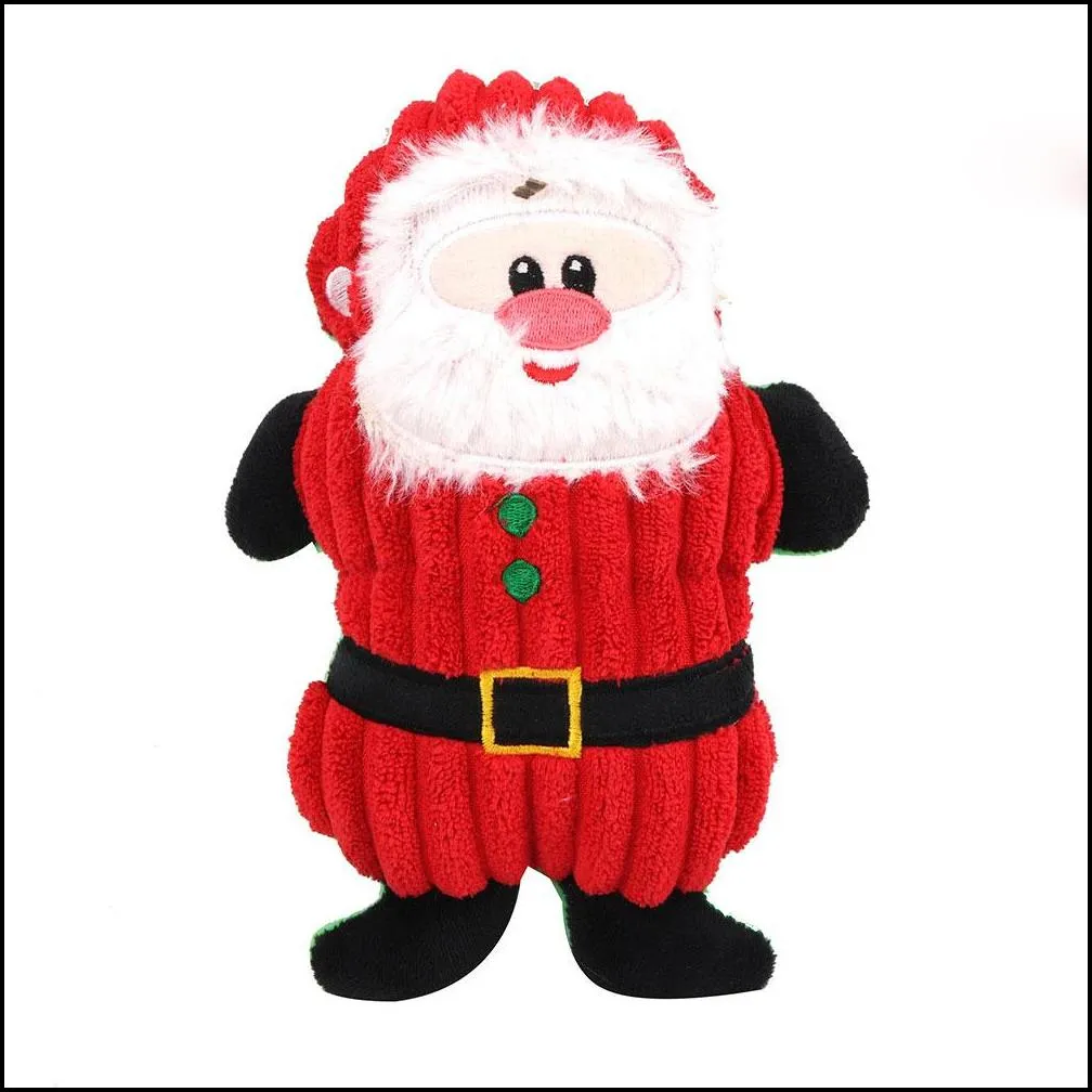 pet dog christmas squeaky toys plush stuffed chew toy santa claus snowman xams party gift