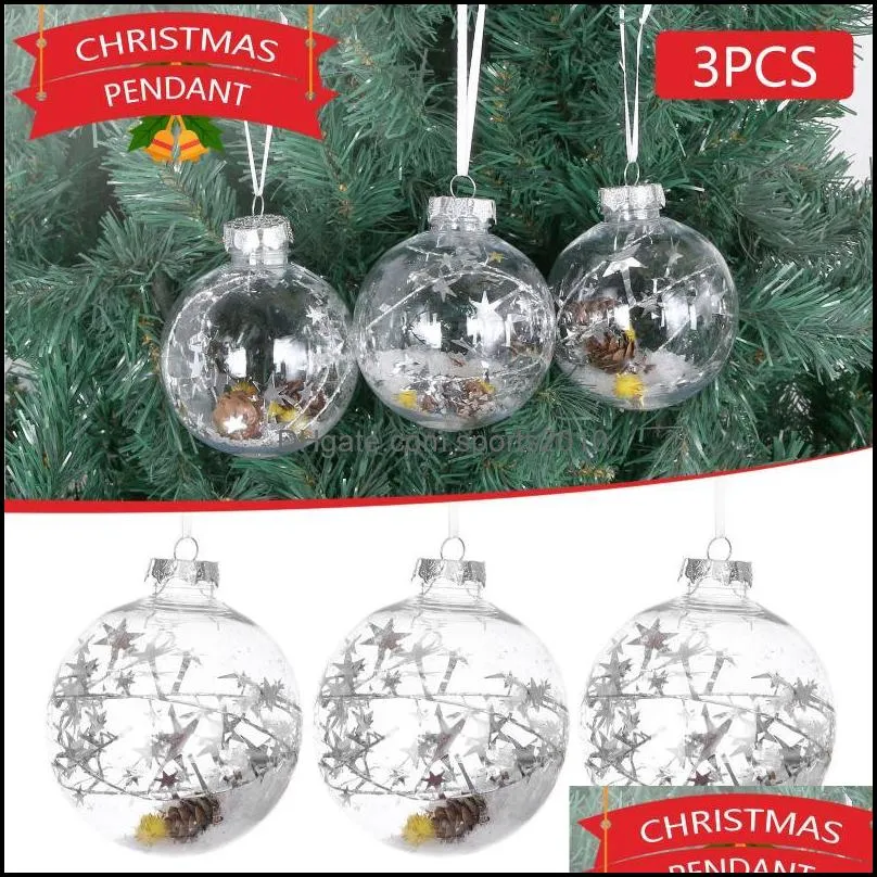 95mm Christmas Balls Ornaments Delicate Xmas Santa Claus Tree Pendant Accessories Kerst Navidad