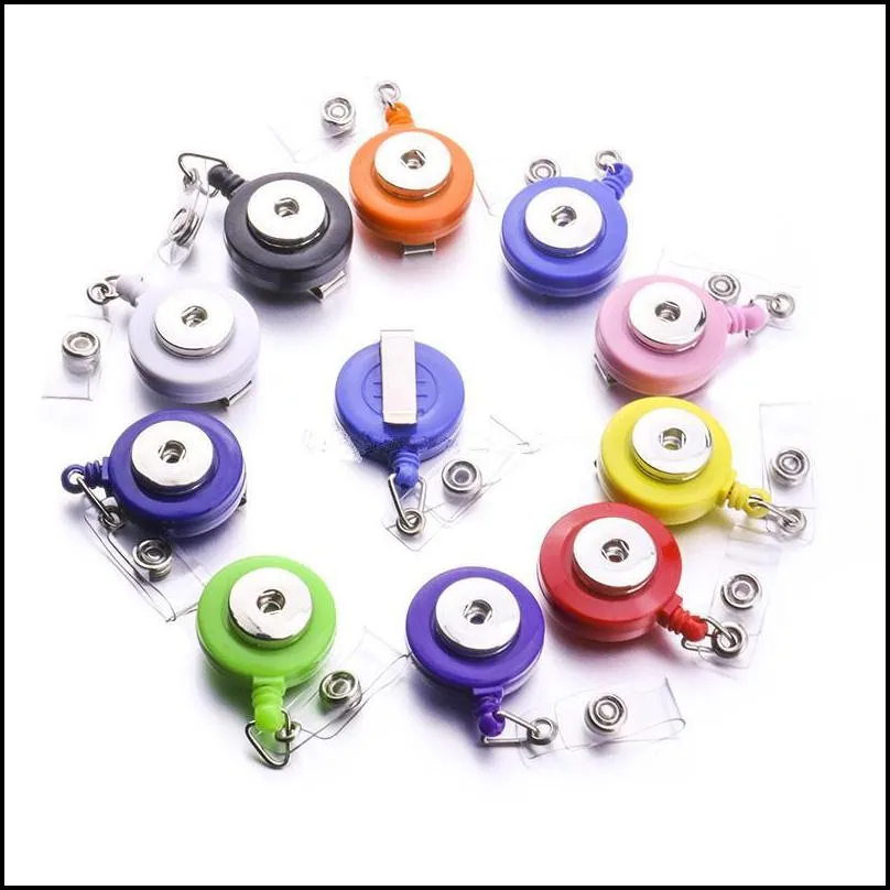 snap button retractable ski pass id card badge holder reels pull key name tag recoil reel fit 18mm snaps buttons jewelry