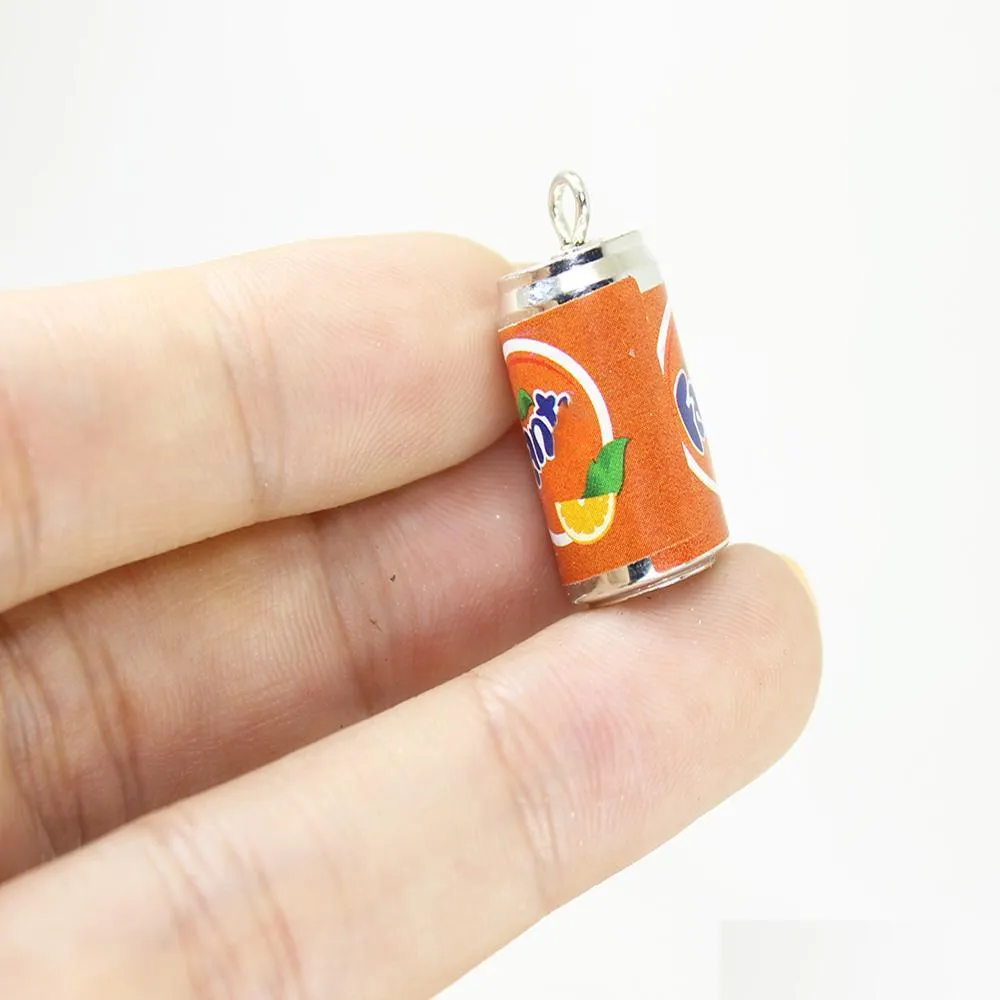 20pcs/lot resin cans charm simulation drink cola pendants jewelry for diy earrings keychain bracelet accessories