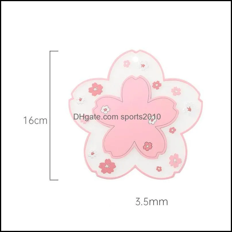 2pcs/lot Table Mat Cherry Blossom Heat Family Office Anti-skid Tea Cup Milk Mug Coffee