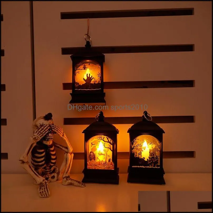 Halloween Pumpkin Lantern Led Lighting Lamp Candle Scene Props