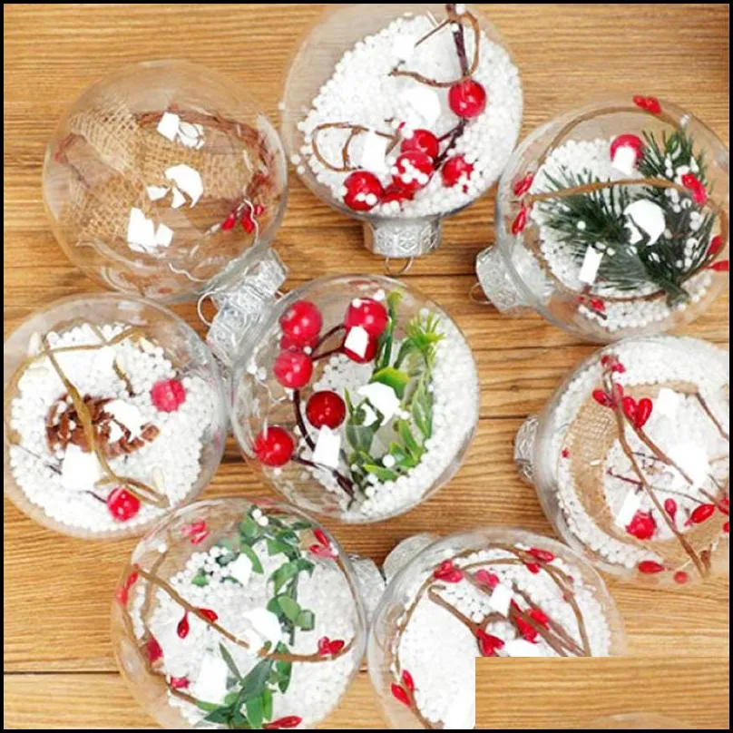 christmas decorations transparent plastic ball baubles 6cm christmas tree ornament party wedding clear balls